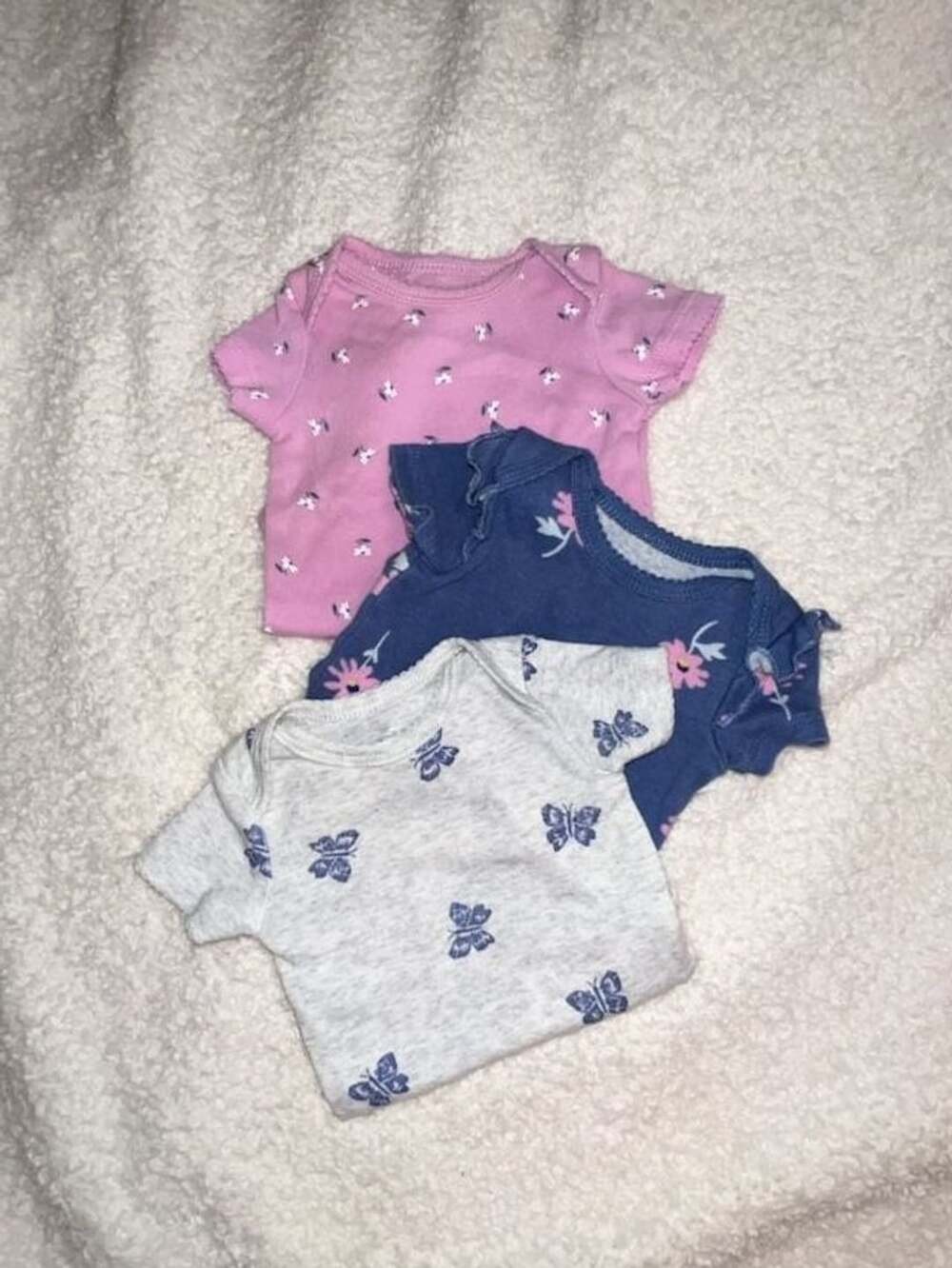 Carter's Child of Mine Newborn Bodysuits Lot of 3